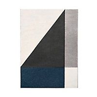 Tapis géométrique Sarah 100 x 150 cm bleu