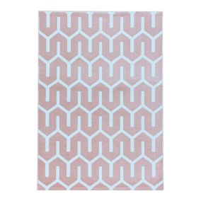 Tapis géométrique scandinave rectangle Corbeaux 150x80 CM - Rose