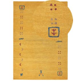 Tapis gabbeh en laine 160 x 230 cm jaune AKALAN