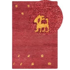 Tapis gabbeh en laine 200 x 300 cm rouge YARALI