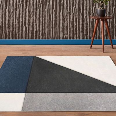 Tapis géométrique Sarah 100 x 150 cm bleu