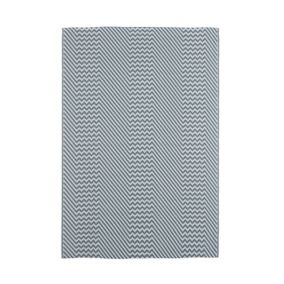 Tapis GoodHome noir et blanc rayé L.170 x l.120cm