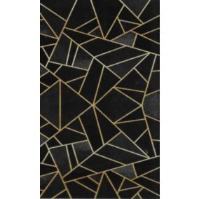 Tapis Grafic Noir Doré, Dimension: 200x290