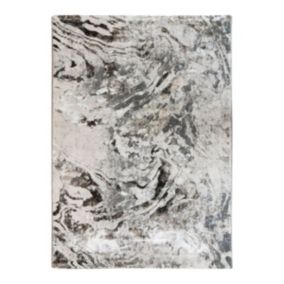 Tapis graphique effet fluide gris 120x170