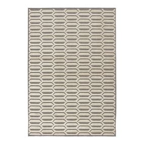 Tapis graphique laine et viscose scandinave Modernina 230x160 CM - Gris