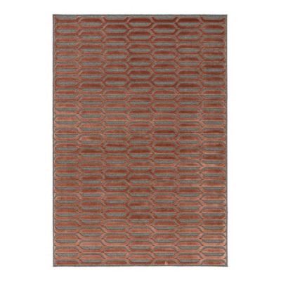 Tapis graphique laine et viscose scandinave Modernina 290x200 CM - Rouge