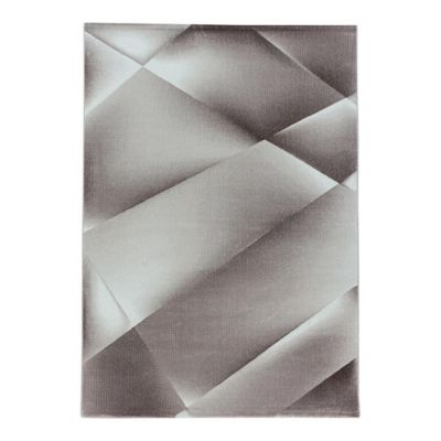 Tapis graphique moderne à courtes mèches Fauvette 340x240 CM - Marron