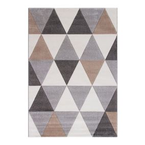 Tapis graphique moderne à courtes mèches Optik 230x160 CM - Beige