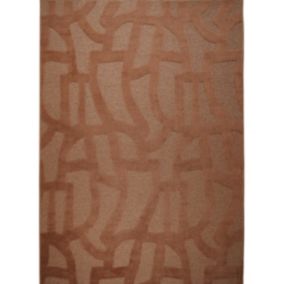 Tapis graphique motifs en relief terra cotta 160x230