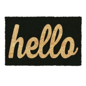 Tapis grattoir d'extérieur caoutchouc floqué welcome noir et écru L.75 x l.45 cm