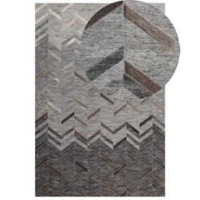 Tapis gris en cuir et viscose 140 x 200 cm ARKUM