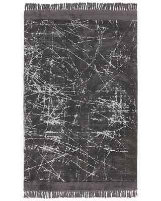 Tapis HANLI Gris foncé 160 x 230 cm Soie artificielle