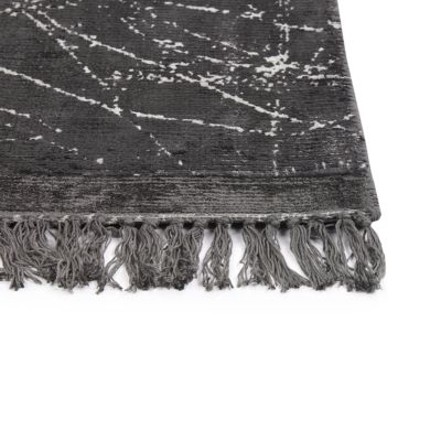 Tapis HANLI Gris foncé 160 x 230 cm Soie artificielle