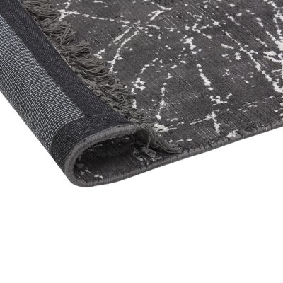 Tapis HANLI Gris foncé 160 x 230 cm Soie artificielle