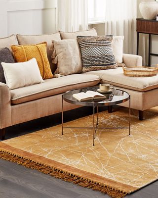 Tapis HANLI Orange 140 x 200 cm Soie artificielle