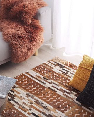 Tapis HEREKLI 140 x 200 cm Cuir Marron