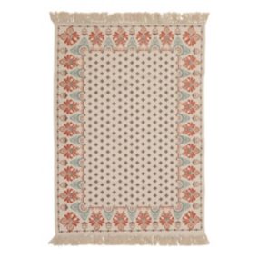 Tapis "Ikat" coton tufté ivoire 120x170cm - Atmosphera