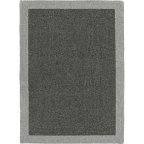 Tapis imitation fibres naturelles extérieur et intérieur - Provence - Anthracite - 120 x 170 cm