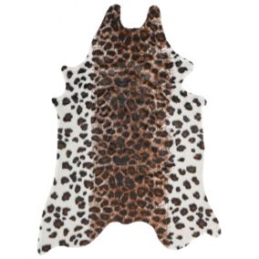 Tapis imitation peau de leopard 130 x 170 cm marron et blanc BOGONG