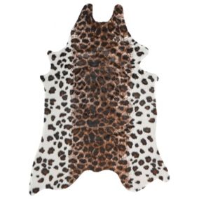 Tapis imitation peau de leopard 150 x 200 cm marron et blanc BOGONG