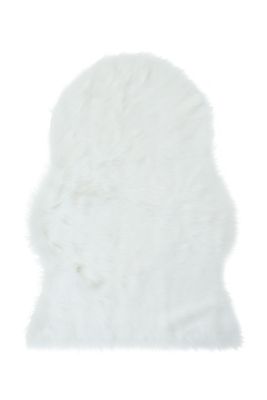 Tapis imitation peau de mouton Hegoa blanc GoodHome L.140 x l.110 cm