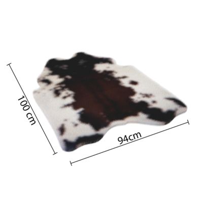 Tapis imitation peau de vache blanc et marron L.100 x l.94cm