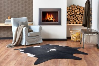 Tapis Imitation Peau De Vache, Vache G5070-3 Blanc Noir Cuir  155x195 cm C158 1 szt.