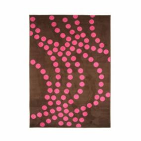 Tapis imprimé pois roses chocolat 160x230