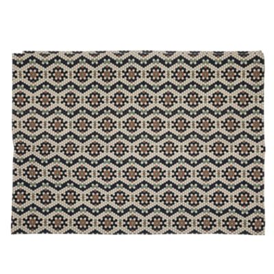 Tapis imprimé style losanges (170x120 cm - Beige foncé)