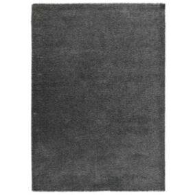 Tapis intérieur ATTICGO anthracite rectangulaire shaggy uni 120x180 cm ATLAS