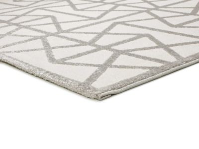 Tapis intérieur ATTICGO argent rectangulaire géométrique avec relief 80x150 cm FLORA