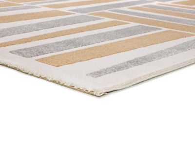 Tapis intérieur ATTICGO argent rectangulaire géométrique avec relief 80x150 cm FLORA