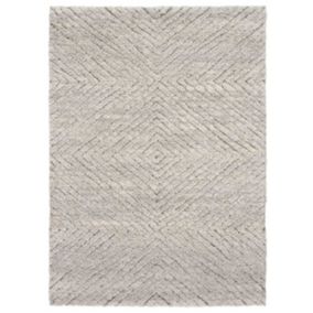 Tapis intérieur ATTICGO argent rectangulaire shaggy 120x170 cm ATESA