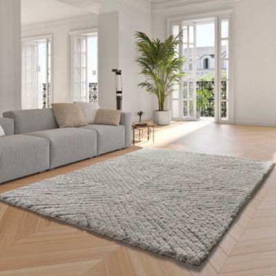 Tapis intérieur ATTICGO argent rectangulaire shaggy 120x170 cm ATESA