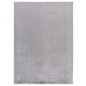 Tapis intérieur ATTICGO argent rectangulaire uni 120x170 cm CORALINE