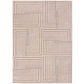 Tapis intérieur ATTICGO beige rectangulaire géométrique 140x200 cm PAULA