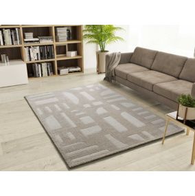 Tapis intérieur ATTICGO beige rectangulaire scandinave 120x170 cm CALEDONIA