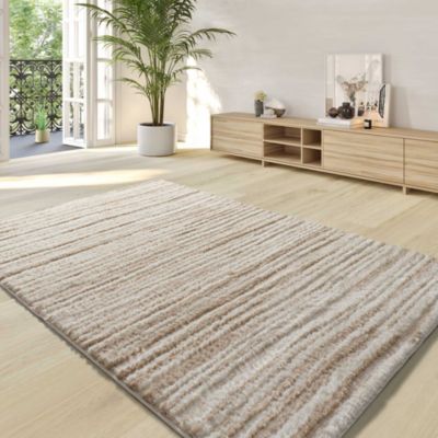 Tapis intérieur ATTICGO beige rectangulaire scandinave 120x170 cm LIMA