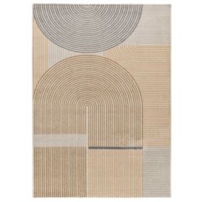 Tapis intérieur ATTICGO beige rectangulaire scandinave 140x200 cm GARDEN