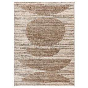 Tapis intérieur ATTICGO beige rectangulaire scandinave 140x200 cm LIMA