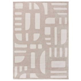 Tapis intérieur ATTICGO beige rectangulaire scandinave 160x230 cm CALEDONIA