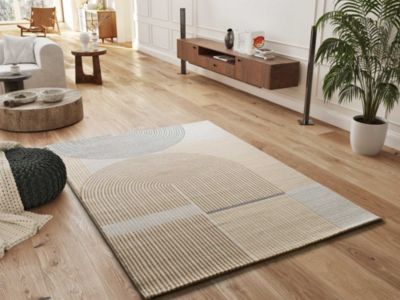 Tapis intérieur ATTICGO beige rectangulaire scandinave 80x150 cm GARDEN