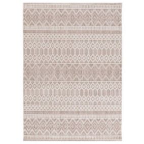 Tapis intérieur ATTICGO beige rectangulaire éthnique avec relief 134x200 cm ELEMENT