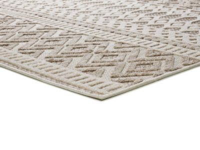 Tapis intérieur ATTICGO beige rectangulaire éthnique avec relief 134x200 cm ELEMENT