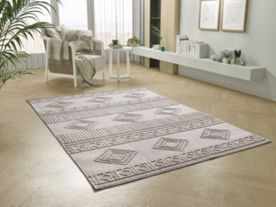 Tapis intérieur ATTICGO beige rectangulaire éthnique avec relief 154x230 cm ELEMENT