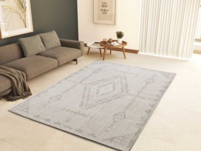 Tapis intérieur ATTICGO beige rectangulaire éthnique avec relief 77x150 cm ELEMENT