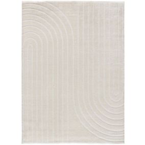 Tapis intérieur ATTICGO blanc rectangulaire géométrique 120x170 cm BLANCHE