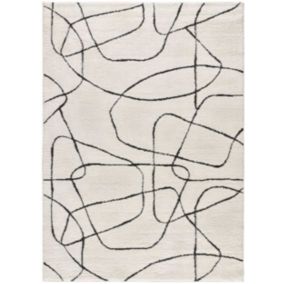 Tapis intérieur ATTICGO blanc rectangulaire géométrique 120x170 cm BLANCHE