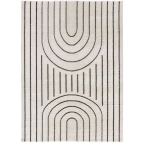 Tapis intérieur ATTICGO blanc rectangulaire géométrique 120x170 cm BLANCHE