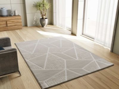 Tapis intérieur ATTICGO blanc rectangulaire géométrique 133x190 cm SENSATION